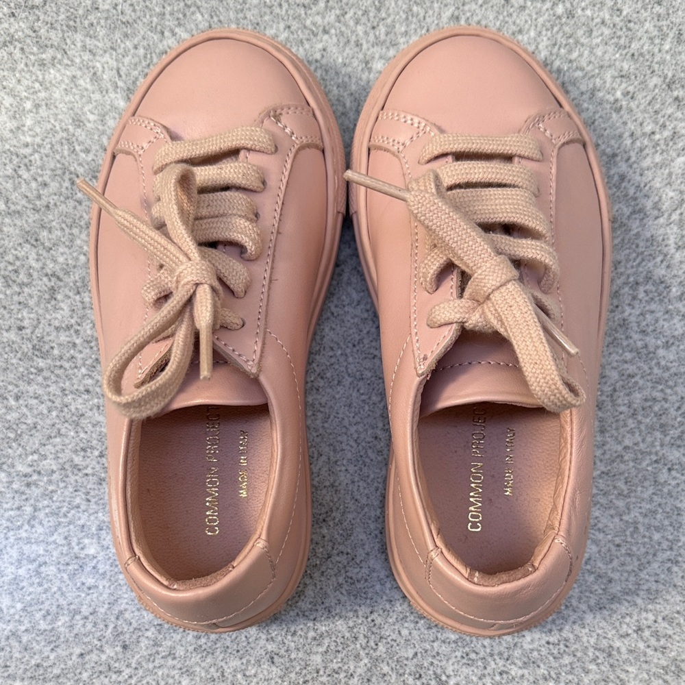 NEW Kids Common Projects Blush Pink Low-Top Sneakers